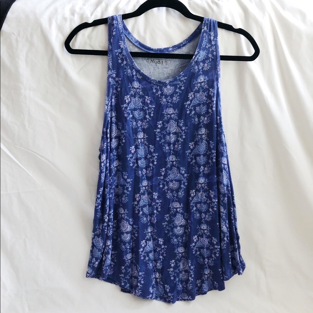💙BOGO Blue Flowery Tank Top
